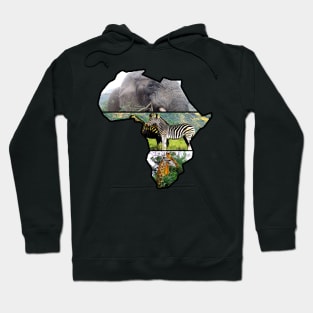 African Wildlife Continent Collage Hoodie